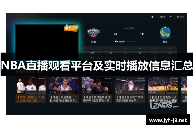 NBA直播观看平台及实时播放信息汇总